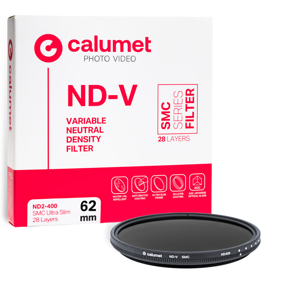 Calumet Filter Variable ND2-400 SMC 62 mm Ultra Slim 28 Layers - Afbeelding 1